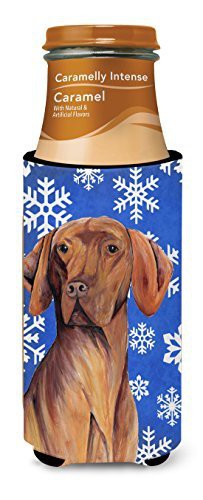 Caroline&#39;s Treasures Sc9378Muk Vizsla Winter Snowflakes Holiday Ultra Beverage Insulators For Slim Cans, Slim Can, Multicolor