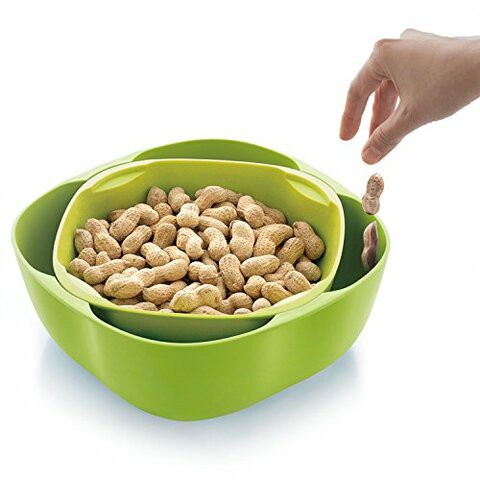 Home And Above Salad Bowl Set To Hold Fruits, Salads And More, Green/Yellow