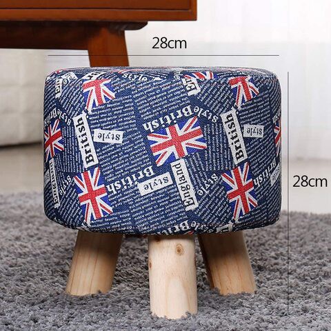 Paddia Foot Stool Rest Ottoman Shoe Bench Sofa Bench Round Taburete Stools Chair Living Room Bedroom Vintage Seat Stool Pouffe Chair (28*28*28Cm, A)