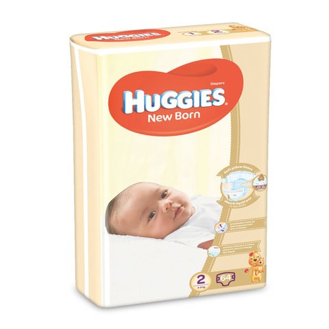 Huggies New Born Baby Diapers Size 2 4-6kg 64 Counts