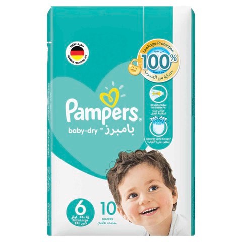 Pampers Baby Dry Diapers Extra Large Size 6 13+kg 10 Count