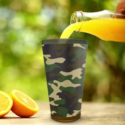 Army Camouflage Latte Glass