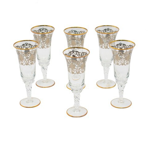 San Marco 6pcs Cleaoptra Water Glass- Made In Italy