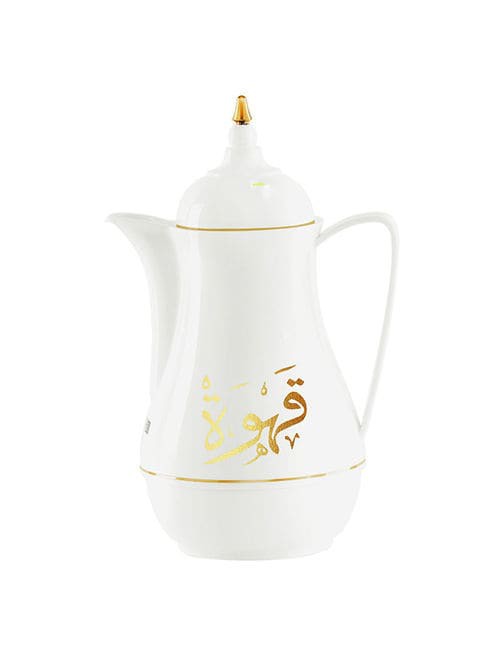 Royalford 2-Piece Laila Flask White/Gold 1L