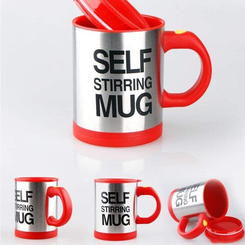 The Mohrim Self Stirring Mug Coffee Cup Tea Auto Mixer Drink Insulate Stainless (Red)