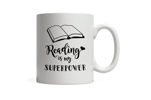 Giftmate Reading Printed Ceramic Tea and Coffee Mug 320ml