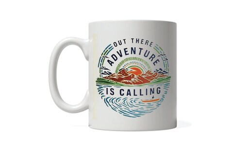 Giftmate Adventure is Calling Printed Ceramic Tea and Coffee Mug 320ml