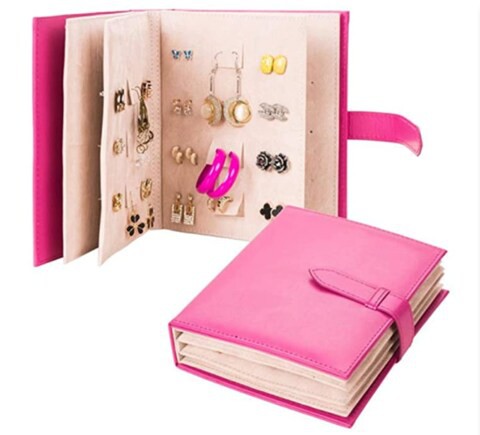 Doreen Creative Jeweller Earrings Leather Storage Books Travel Portable Earrings Organizer（GC2092A）