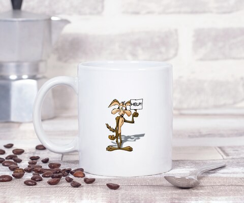 Loud Universe - 11oz Ceramic Coffee Mug Coyote Cartoon Network Coyote and Road Runner Novelty Coffee Mug Gift