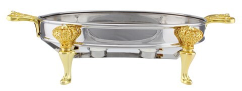 SPRINGS 3LITRE OVAL SHAPED FOOD WARMER - GOLD &amp; SILVER KC300G