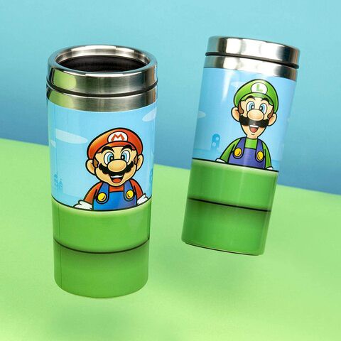 Paladone Super Mario Warp Pipe Travel Mug, 450 Ml Stainless Steel, Officially Licensed Nintendo Merchandise