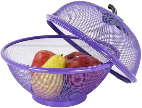 Drain Basket Grid Fruit Basket Table Decoration Multi function Household purple