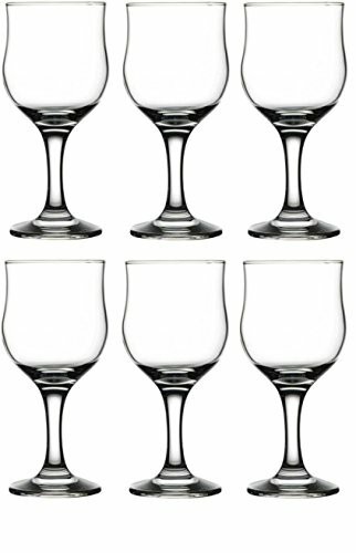 Circleware Concord Street Wine Glasses, Set of 6 All-Purpose Elegant Party Beverage Glassware Drinking Cups for Water, Juice, Beer, Liquor, Whiskey Bar Dining Gift, Farmhouse Decor, 8 oz, Clear