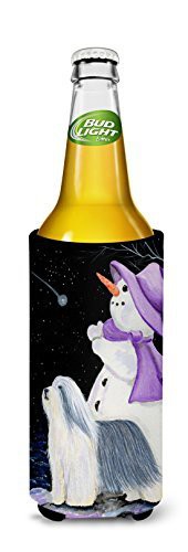 Caroline&#39;s Treasures Ss8947Muk Snowman With Bearded Collie Ultra Beverage Insulators For Slim Cans, Slim Can, Multicolor