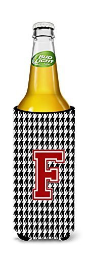 Caroline&#39;s Treasures Cj1021-Fmuk Monogram - Houndstooth Letter F Ultra Beverage Insulators For Slim Cans, Slim Can, Multicolor