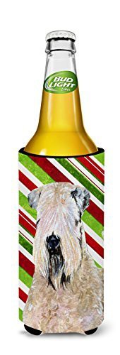 Caroline&#39;s Treasures Ss4562Muk Wheaten Terrier Soft Coated Candy Cane Holiday Christmas Ultra Beverage Insulators For Slim Cans, Slim Can, Multicolor