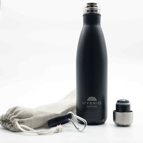 Hybrid Hippie Powder Coated Black - Powder Collection - Stainless Steel Bottle