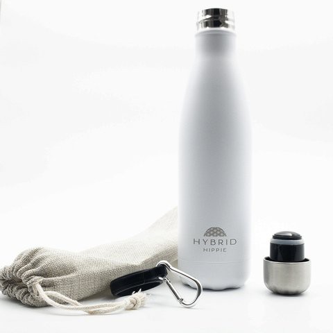 Hybrid Hippie Powder Coated White - Powder Collection - Stainless Steel Bottle