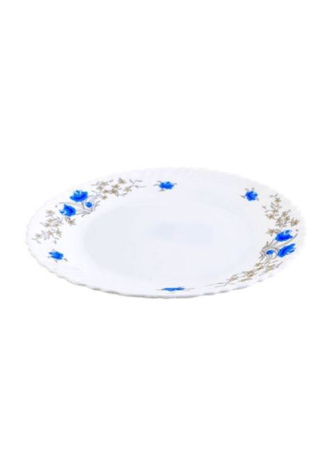 Royalford Dinner Plate White/Blue 7.5inch