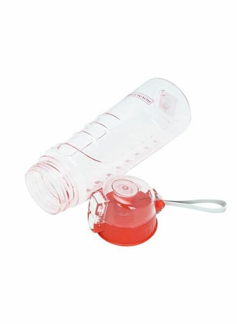 Royalford Plastic Water Bottle Clear/Red/White 550ml