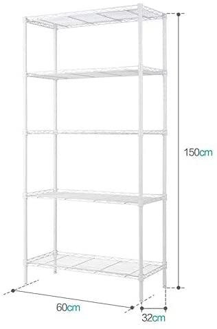 Doreen 5 Tier Storage Rack Wire Shelving Unit Storage Shelves Metal for Pantry Closet Kitchen Laundry 660Lbs Capacity 23.6&quot; L x 14&quot; W x 59.1&quot; H White