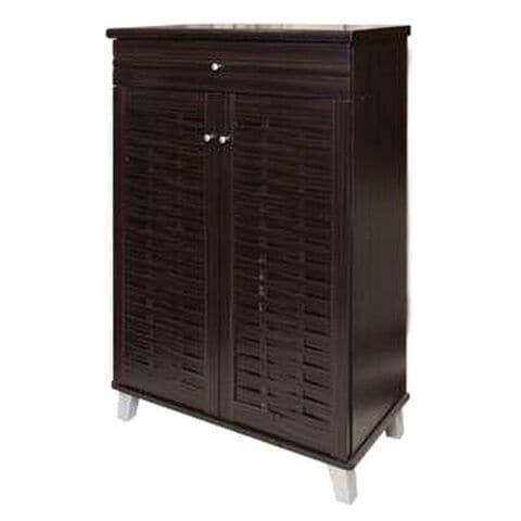 Homes R Us Hill Shoe Cabinet 77x39x119cm Chocolate