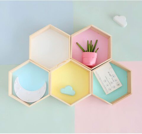 Generic Home Decor, Hexagon Shelf, White