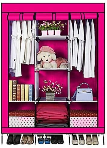 Generic Portable Wardrobe/Closet-Clothes Organizer, Non-Woven Fabric Cloth Cabinet/Storage Organizer With Cover For Multipurpose