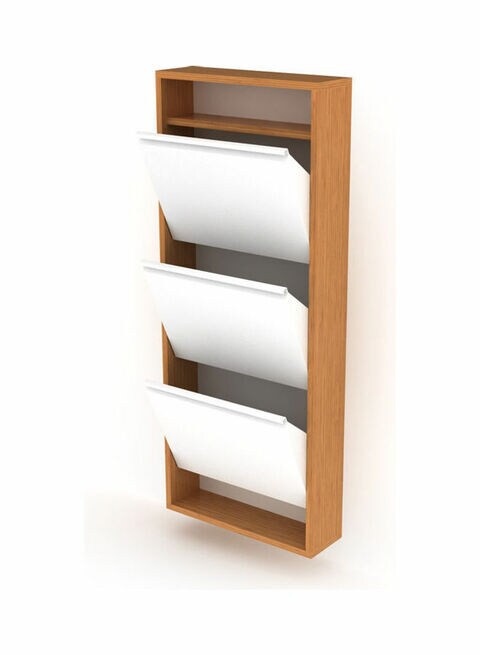 Wall Mounted Hide Shoe Cabinet Multicolour 124 x 50 x 15cm