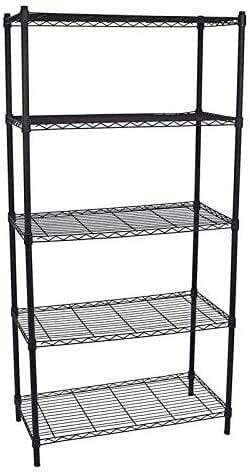 Generic 5-Tier Wire Shelving Bathroom Storage, Beone 5 Shelves Unit Metal Kitchen Storage Rack(Black)