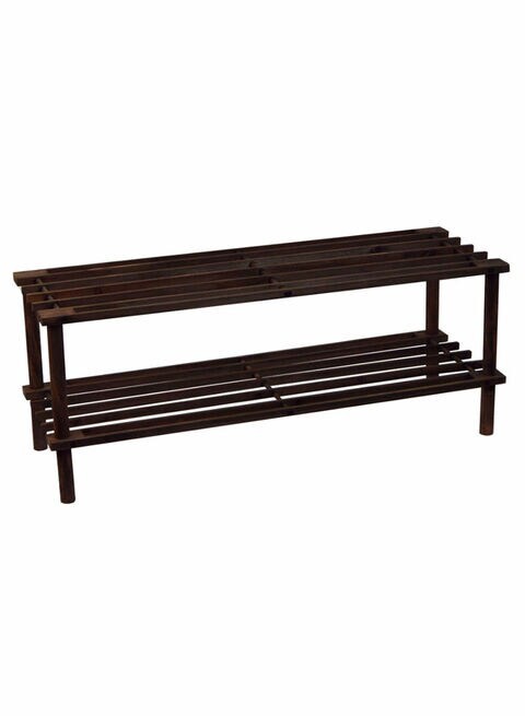 2-Tier Shoe Rack Brown