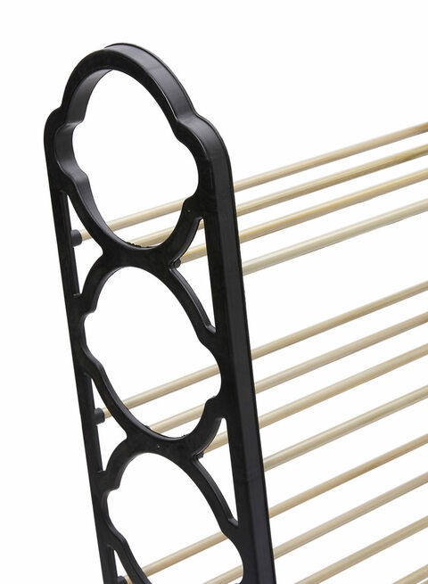 Cyber 4 Layer Shoe Rack Black/Beige