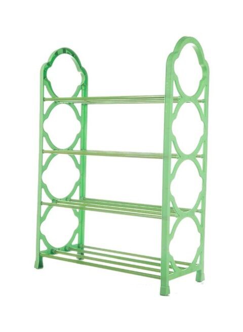 Generic 4-Layer Simple Shoe Rack Green/White