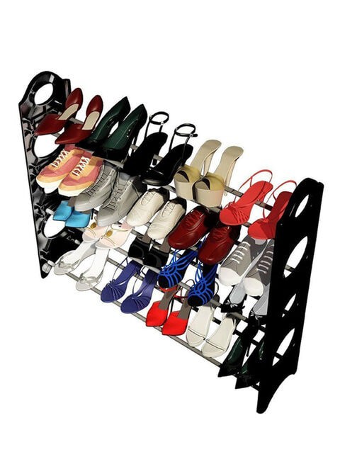 Generic 20-Pair Shoes Rack Silver/Black 35.4inch