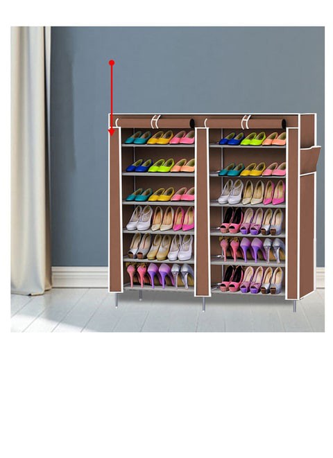 6 Layers 12 slots Non-Woven Fabric Shoe Rack Organizers Storage 116x30x118cm