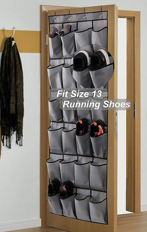 ALISSA-24 Pockets Over the Door Shoe Organizer Hanging Shels Storage