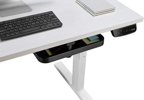 Space Saving Under Desk Drawer, Storage Tray &amp; Organizer, Standing Desk Accessories By Navodesk (Black)