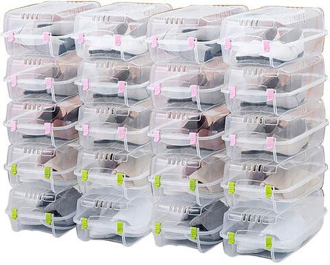 Jj-Boutique Clear Plastic Stackable Storage Shoe Organizer Tidy Box (B-20Pcs)