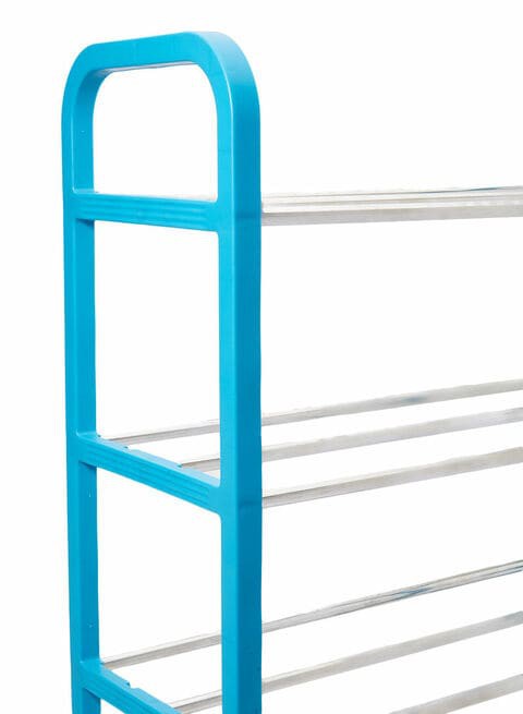 Generic 4 Layer Stackable Shoe Rack Blue/Silver