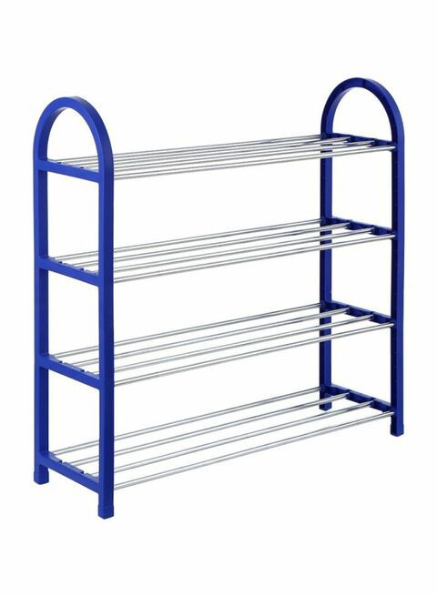 Generic 4-Tier Shoe Rack Blue/Silver 57X19X57Centimeter