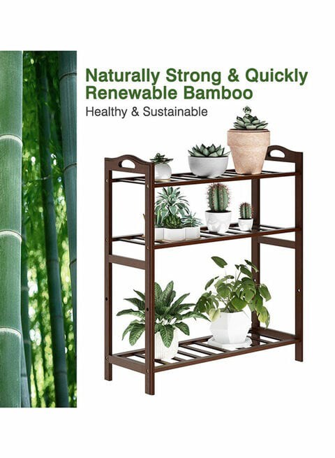 4-Tier Shoe Rack Organizer Dark Brown Bamboo