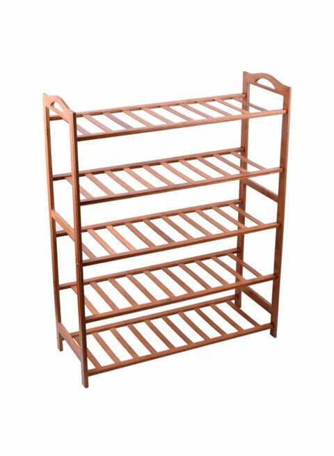 5-Tier Shoe Rack Organizer Natural Bamboo