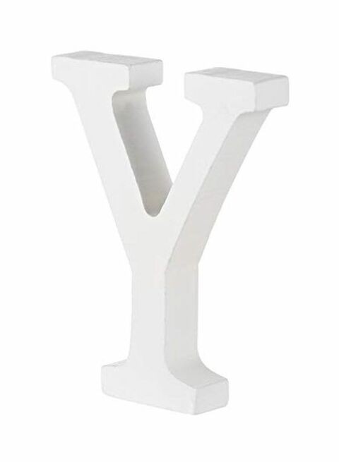 East Lady Decorative Wooden Alphabet Letter Y White 15x12x0.7cm