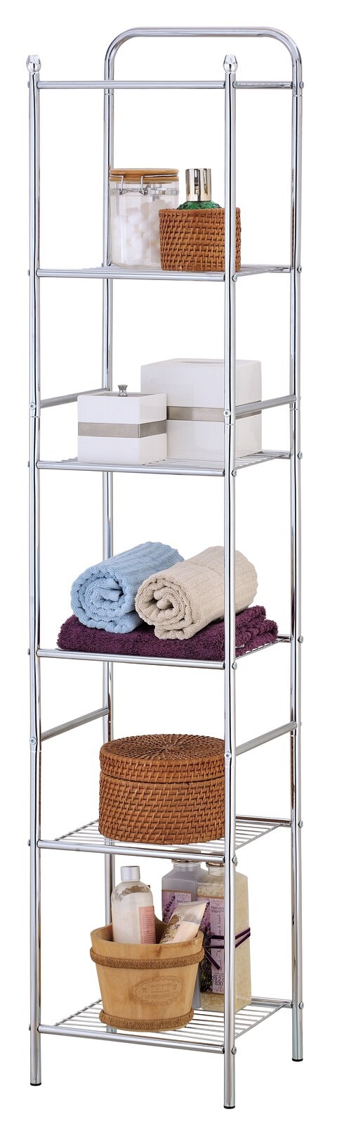 Zenments, 6 Tier Wire Shelf, Chrome, 32.5W x28D x157.5H cm, HTC-ZEN-260