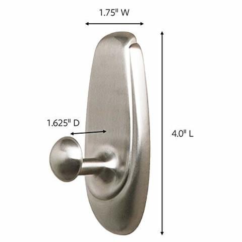 Command Timeless Hook, Large, Brushed Nickel, 1-Hook (17063Bn-Es), Great For Dorm Decor