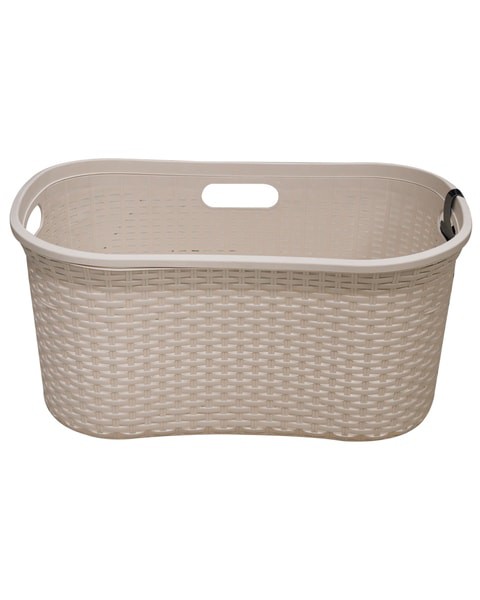 Addis Rattan Laundry Basket Calico