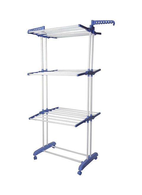 Generic Clothes Drying Hanger Multi Rack Silver/Blue Medium