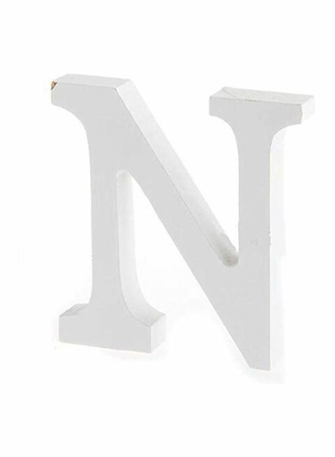 East Lady Decorative Wooden Alphabet N White 15x12x0.7cm