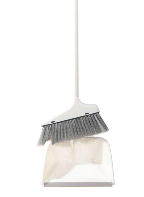 Delcasa Dust Pan With Long Brush Grey/White