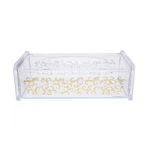 Al Hoora Acrylic Tissue Box With Golden Design